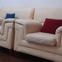 مبل ۷نفره چرمی لیمویی کمرنگ|مبلمان خانگی و میز عسلی|قائمشهر, |دیوار