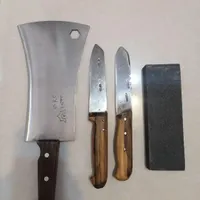 ست کامل چاقو ساطور و سنگ چاقوتیز کنی