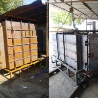 کوره تولید زغال و کربن پسته کار کرده و نو