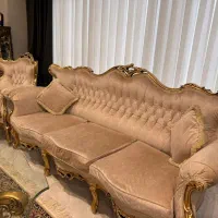 مبل کلاسیک و میز ناهار خوری ورق طلا