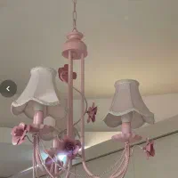 لوستر سه شاخه ی صورتی