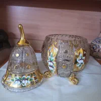 شکلات خوری گلابی و شکلات خوری درب دار بوهمیای چک|ظروف سرو و پذیرایی|کرج, مصباح|دیوار