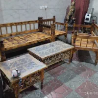 یک دست ست کامل مبل چوبی سنتی