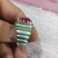 دو عدد انگشتر نقره با نگین یاقوت