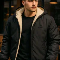 کاپشن مردانه مشکی داخل تمام خز مدل adidas|لباس|تهران, جوادیه|دیوار