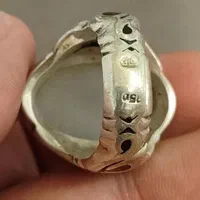 انگشتر نقره دستساز لسانی قلمزنی سنگ شجر|بدلیجات|تهران, نیروی هوایی (پیروزی)|دیوار