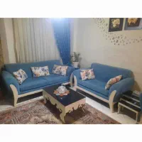 مبل ۷نفره با جلو مبلی وعسلی سالم