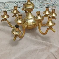 دو عدد لوستر ده شعله طلایی