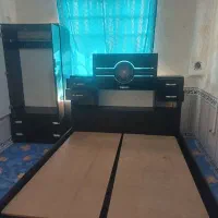 تخت خواب دونفره های گلاس با ست کمد لباس|تخت و سرویس خواب|فیروزآباد (فارس), |دیوار