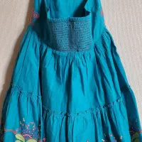 لباس دخترانه نخی گلدوزی پشت گردنی اورجینال