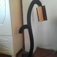 آباژور رنگ مشکی کار کرده چراغ دار چوبی