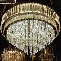 لوستر کریستالی ال ای دی قطر ۷۰ سانتی|لوستر و چراغ آویز|اصفهان, طامه|دیوار