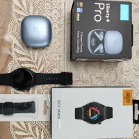 هنذفری liberty4 pro و ساعت هوشمند QCY GT2