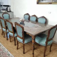مبلمان استیل نه نفره و میز نهارخوری 8 نفره|مبلمان خانگی و میز عسلی|تهران, شهرک شریفی|دیوار