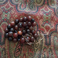 تسبیح قدیمی عقیق سلیمان بابا غوری و سیاه و شفاف