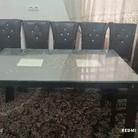 فروش میز غذاخوری با کیفیت/۶ نفره/دارای۶ صندلی سالم