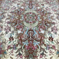 (فرش فرزین)جفت۶متری خطیبی۴۰رج،گل ابریشم،بافت تبریز|فرش|تبریز, |دیوار