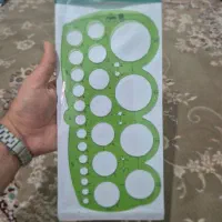 شابلون دایره ای و گونیا و خط کش T