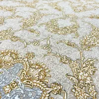 فرش طاووس طلایی ۱۲۰۰ اصل کاشان