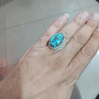 انگشتر فیروزه ی رکاب پولکی