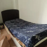 تخت یک نفره و میز کامپیوتر کتابخانه دار|تخت و سرویس خواب|تهران, زنجان جنوبی|دیوار