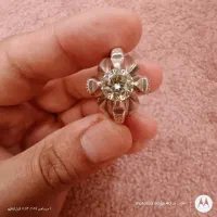 انگشتر موزنایت یا الماس روس زیبا با رکاب جوندار
