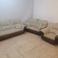 مبل 7نفره چرم و پارچه کشمیر