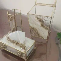 سلام ست جا دستمال و سطل و گلدون رزین با کیفیت