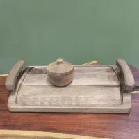 سینی و قندان چوبی
