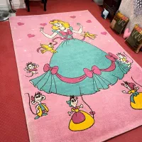 فرش ۴ متری طرح سیندرلا صورتی