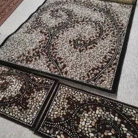 قالی چهارمتری نو همراه با دوتا دم فرشی ستش