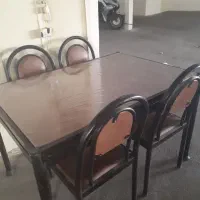 میز غذاخوری ۶ نفره کاملا سالم و پشتی ترکمن