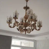لوستر برنز ۸شعله ۴ شاخه ۲ عدد|لوستر و چراغ آویز|اردبیل, |دیوار