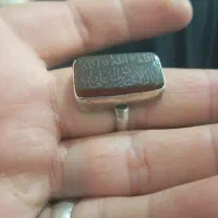 2عددانگشتر قدیمی نقره کهنه عقیق خطی جزیمن
