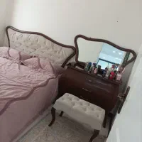 تخت خواب دو نفره بامیزارایش و دو عدد پاتختی|تخت و سرویس خواب|تهران, بریانک|دیوار