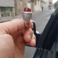 انگشتر دستساز عقیق کهنه
