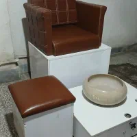 صندلی پدیکور پا رنگ قهوه ای روشن