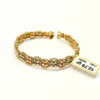 دستبند طلا النگو البرنادو هلالی ۲ رنگ سایزبندی