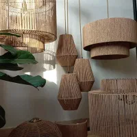 انواع لوسترهای دستساز حصیری و پینترستی