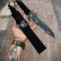 *مجموعه چاقو گلد* شکاری M9 دسته طنابی باغلاف