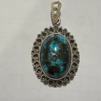 گردنبند نقره با سنگ فیروزه