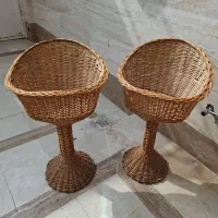 سبد حصیری پایه دار