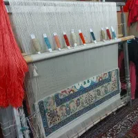 دار قالی نیمه بافت چله ابریشم قالیچه و تابلو فرش