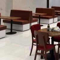 فروش مبل رستورانی و فست فود چرم بسیار تمیز و سالم