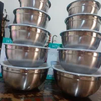 کاسه ۵ تیکه استیل درب دار