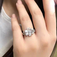 انگشتر تمام نقره مدل شکوفه سفید کادو روز دختر|بدلیجات|تبریز, |دیوار