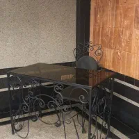 میز تحریر یا میز توالت آرایشی فرفورژه با صندلی