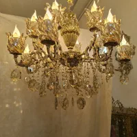 لوستر برنز ۱۶ شعله|لوستر و چراغ آویز|قم, ولیعصر|دیوار