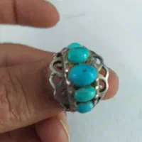 انگشترفیروزه ذات دار رکاب تاج