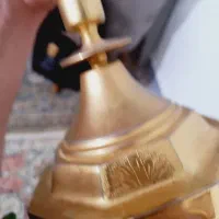 شمعدون قدیمی برنز روکش طلا|کلکسیون اشیاء عتیقه|اهواز, ۳۰ متری|دیوار